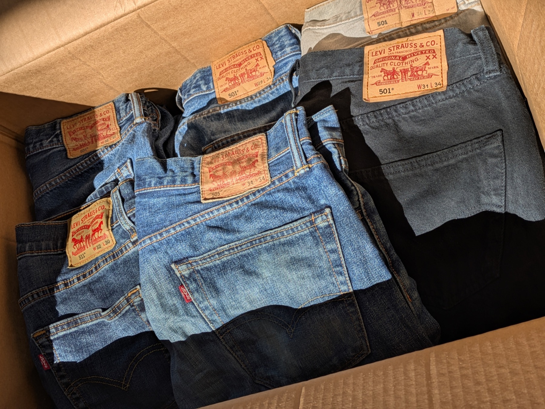 Selection of vintage denim jeans
